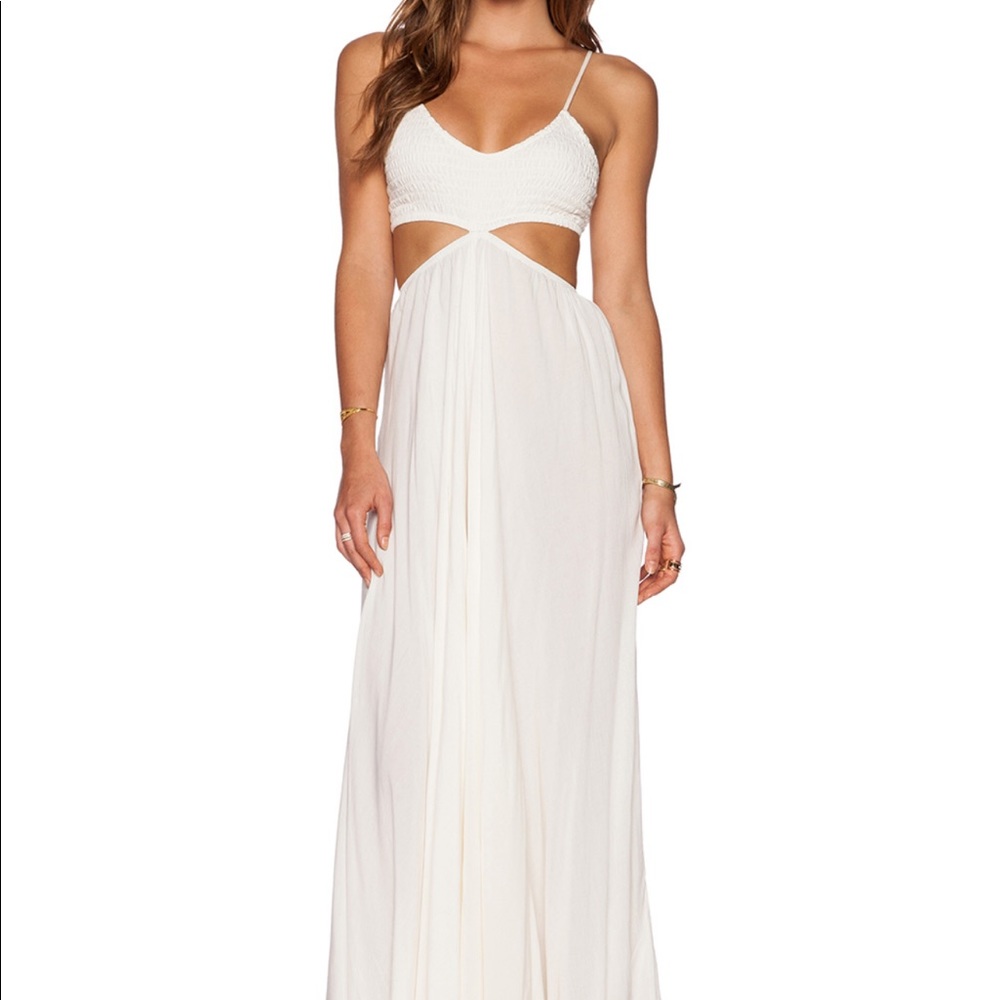Indah Innocence Cutaway Maxi Dress White